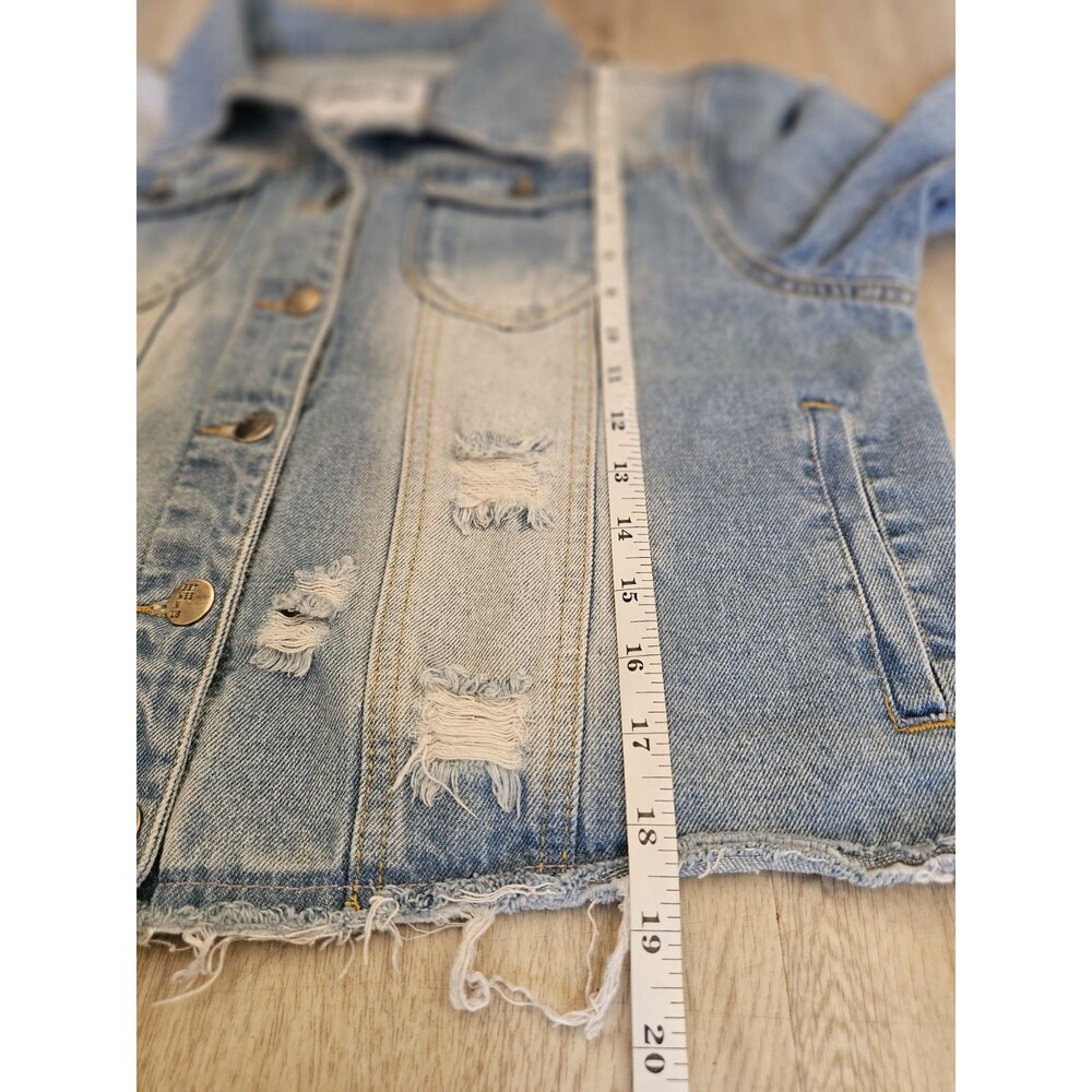 Between Us Distressed Denim Jacket Size 1X With Pockets - Picture 6 of 7